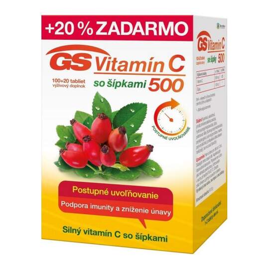 GS Vitamín C 500 so šípkami tablety 100+20 ks