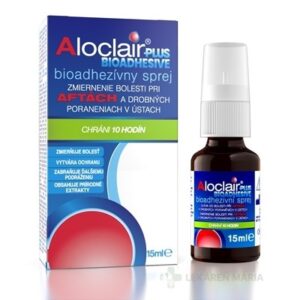 Aloclair PLUS BIOADHESIVE sprej pri aftách a drobných poraneniach úst 1x15 ml