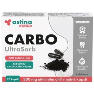 Astina Pharm CARBO UltraSorb kapsule (aktívne uhlie 300 mg) 20 ks