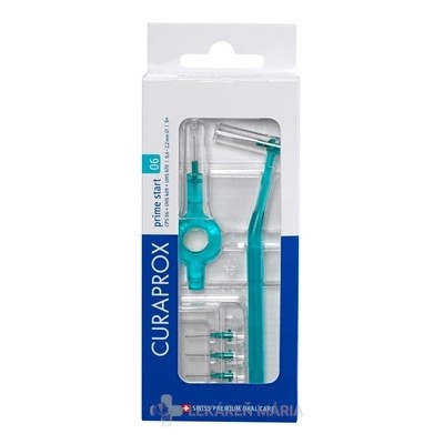 CURAPROX CPS 06 prime start tyrkysová medzizubné kefky 5 ks + držiaky UHS 409 a UHS 470