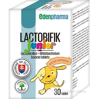 EDENPharma LACTOBIFIK junior žuvacie tablety príchuť pomaranč 30 ks