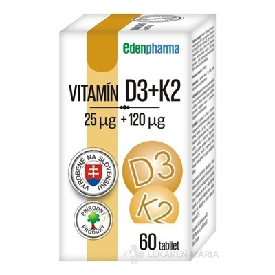 EDENPharma VITAMÍN D3 + K2 tablety 60 ks