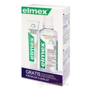 ELMEX Sensitive plus ústna voda 400 ml + zubná pasta Sensitive 75 ml
