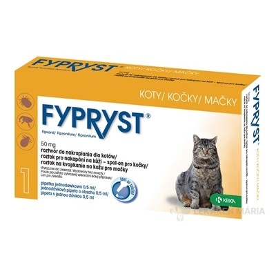 FYPRYST 50 mg MAČKY roztok na kvapkanie na kožu pre mačky (pipeta) 0