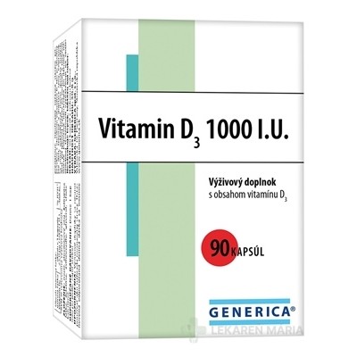 GENERICA Vitamin D3 1000 I.U. cps 1x90 ks