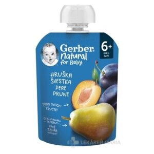 GERBER Natural kapsička hruška a slivka ovocná desiata od ukonč. 6. mesiaca 90 g