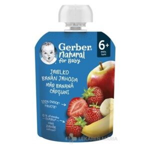 GERBER Natural kapsička jablko banán a jahoda ovocná desiata od ukonč. 6. mesiaca 90 g
