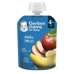 Gerber Natural Kapsička Banán a jablko ovocná desiata (od ukonč. 4. mesiaca) 90 g