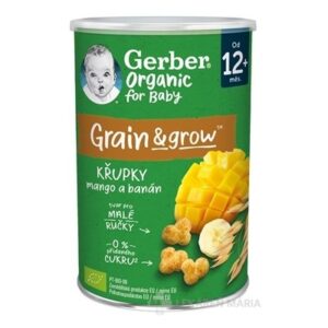 Gerber Organic CHRUMKY Kukurično-ovsené s mangom a banánom (od ukonč. 12. mesiaca) 35 g