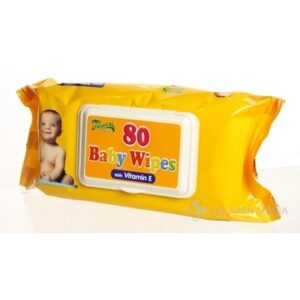 HYGIENICKÉ UTIERKY BABY WIPES S VITAMÍNOM E vlhčené obrúsky 80 ks