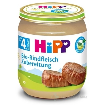 HiPP Príkrm BIO Hovädzie mäso - pyré mäso (od ukončeného 4. mesiaca) 125 g