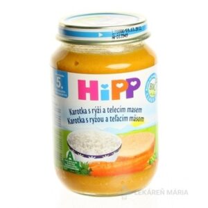 HiPP Príkrm BIO Mrkva s ryžou a teľacím mäsom (od ukonč. 4./6. mesiaca) 190 g