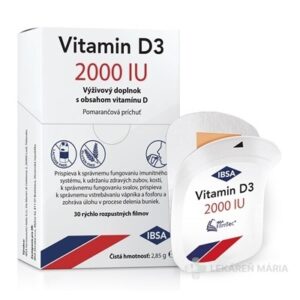 IBSA Vitamin D3 2000 IU oro príchuť pomaranč 30 ks
