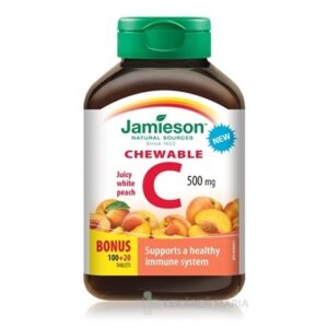 JAMIESON VITAMÍN C 500 mg broskyňa tablety na cmúľanie 100+20 ks