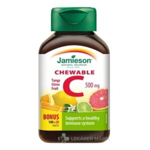 JAMIESON VITAMÍN C 500 mg citrusové ovocie tablety na cmúľanie 100+20 ks