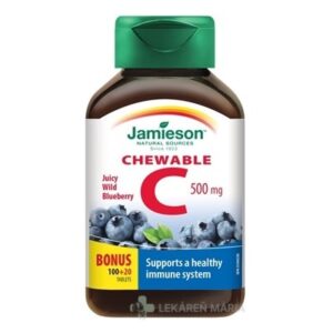 JAMIESON VITAMÍN C 500 mg čučoriedka tablety na cmúľanie 100+20 ks