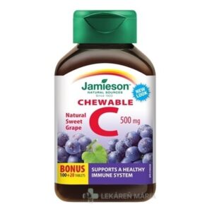 JAMIESON VITAMÍN C 500 mg hrozno tablety na cmúľanie 100+20 ks