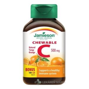 JAMIESON VITAMÍN C 500 mg pomaranč tablety na cmúľanie 100+20 ks
