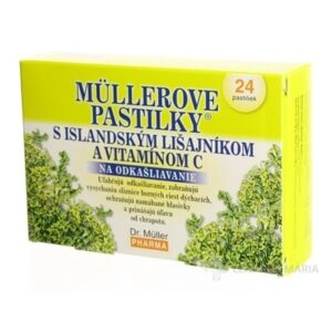 MÜLLEROVE PASTILKY S ISLAND. LIŠAJNÍKOM A VIT. C (na odkašliavanie) 24 ks