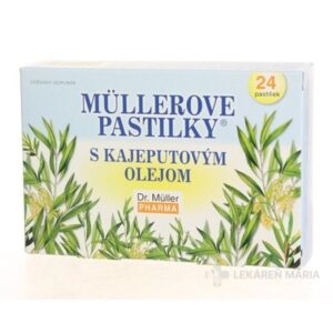 MÜLLEROVE PASTILKY S KAJEPUTOVÝM OLEJOM (ťažkosti v hrdle) 24 ks