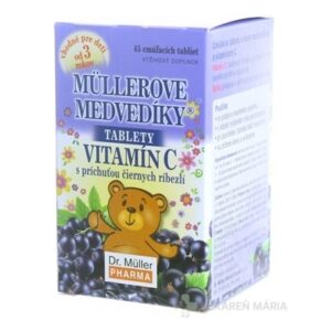 MÜLLEROVE medvedíky - VITAMÍN C tablety s príchuťou čiernych ríbezlí 45 ks