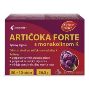 Noventis ARTIČOKA FORTE s monakolínom K tbl 50+10 (60 ks)