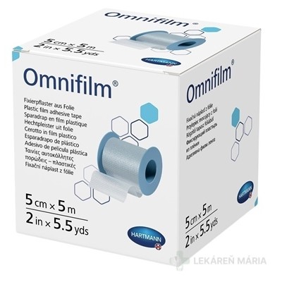 OMNIFILM hypoalergénna náplasť fixačná z transparentnej fólie (5cmx5m)