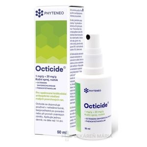 Octicide 1 mg/g + 20 mg/g dermálny roztokový sprej