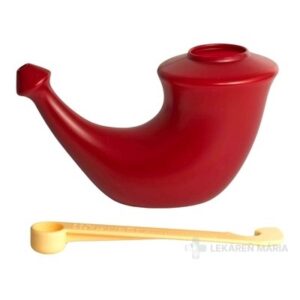 RHINO HORN Konvička na výplach nosa červená s odmerkou na soľ 1 ks