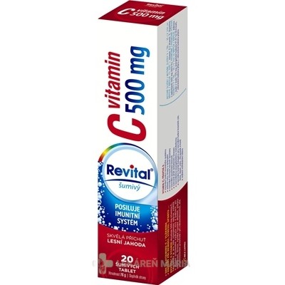 Revital vitamín C 500 mg šumivé tablety s príchuťou lesná jahoda 20 ks