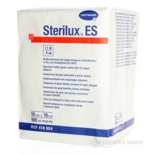 STERILUX ES kompres nesterilný so založenými okrajmi 17 vlákien 8 vrstiev (10cmx10cm) 1x100 ks
