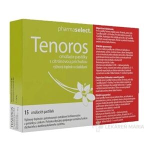 TENOROS pastilky na cmúľanie s pohánkou a zinkom s citrónovou príchuťou 15 ks