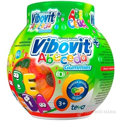 VIBOVIT+ ABECEDA Gummies želé s ovocnou príchuťou 50 ks