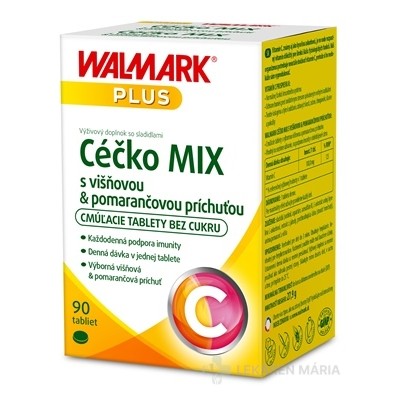 WALMARK Céčko MIX tablety vitamín C 100 mg (pomaranč+višňa) 90 ks