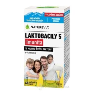 NATUREVIA LAKTOBACILY "5" IMUNITA CPS S VITAMINOM C 1X60 KS 60 KS