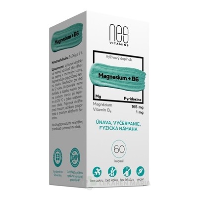 nesVITAMINS Magnesium 165 mg + B6 1 mg kapsule 60 ks
